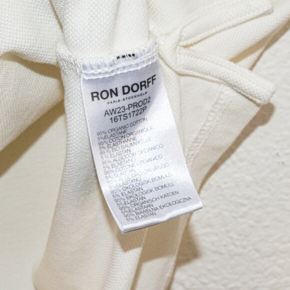 RON DORFF Men's Cotton Pique Zip Polo Shirt lcream size XS - Picture 7 of 8